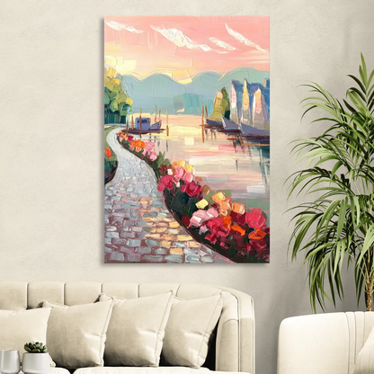Madison Waterfront Stroll Living Room - Canvas Wall Art