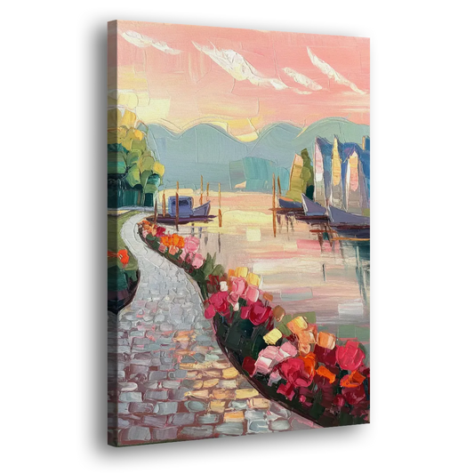 Madison Waterfront Stroll Side - Canvas Wall Art