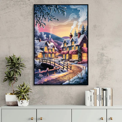 Madison Winter Wonderland Sitting Room - Black Canvas Wall Art
