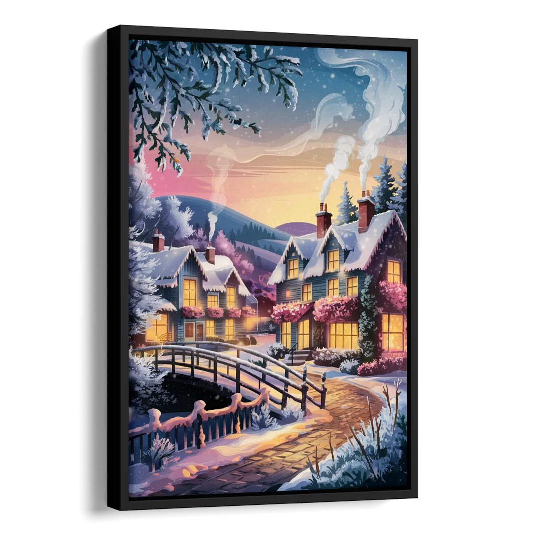 Madison Winter Wonderland Side - Black Canvas Wall Art