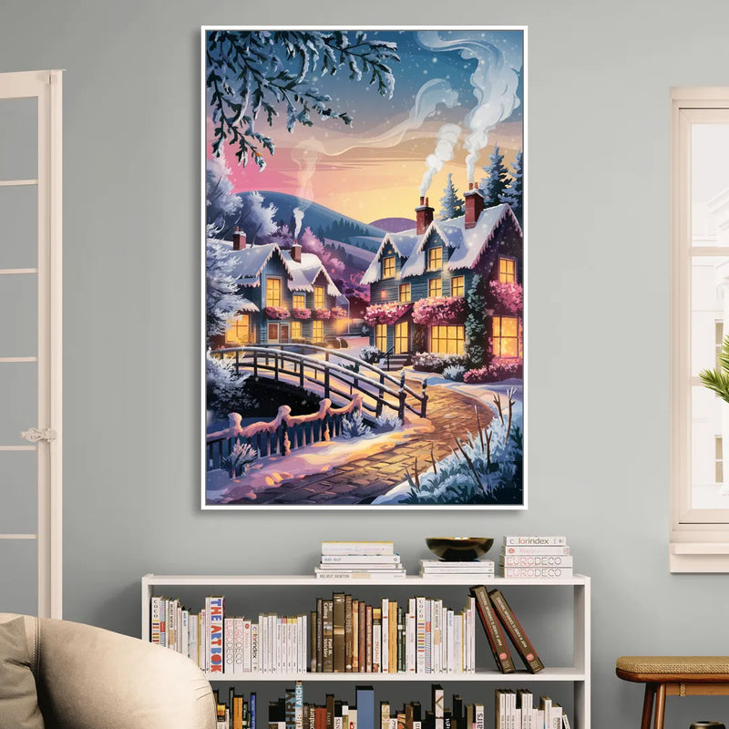 Madison Winter Wonderland Sitting Room - White Canvas Wall Art