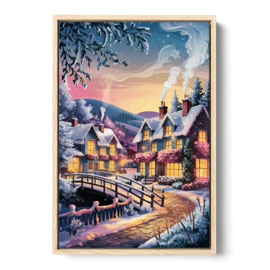 Madison Winter Wonderland - Oak Framed Canvas Wall Art - Front