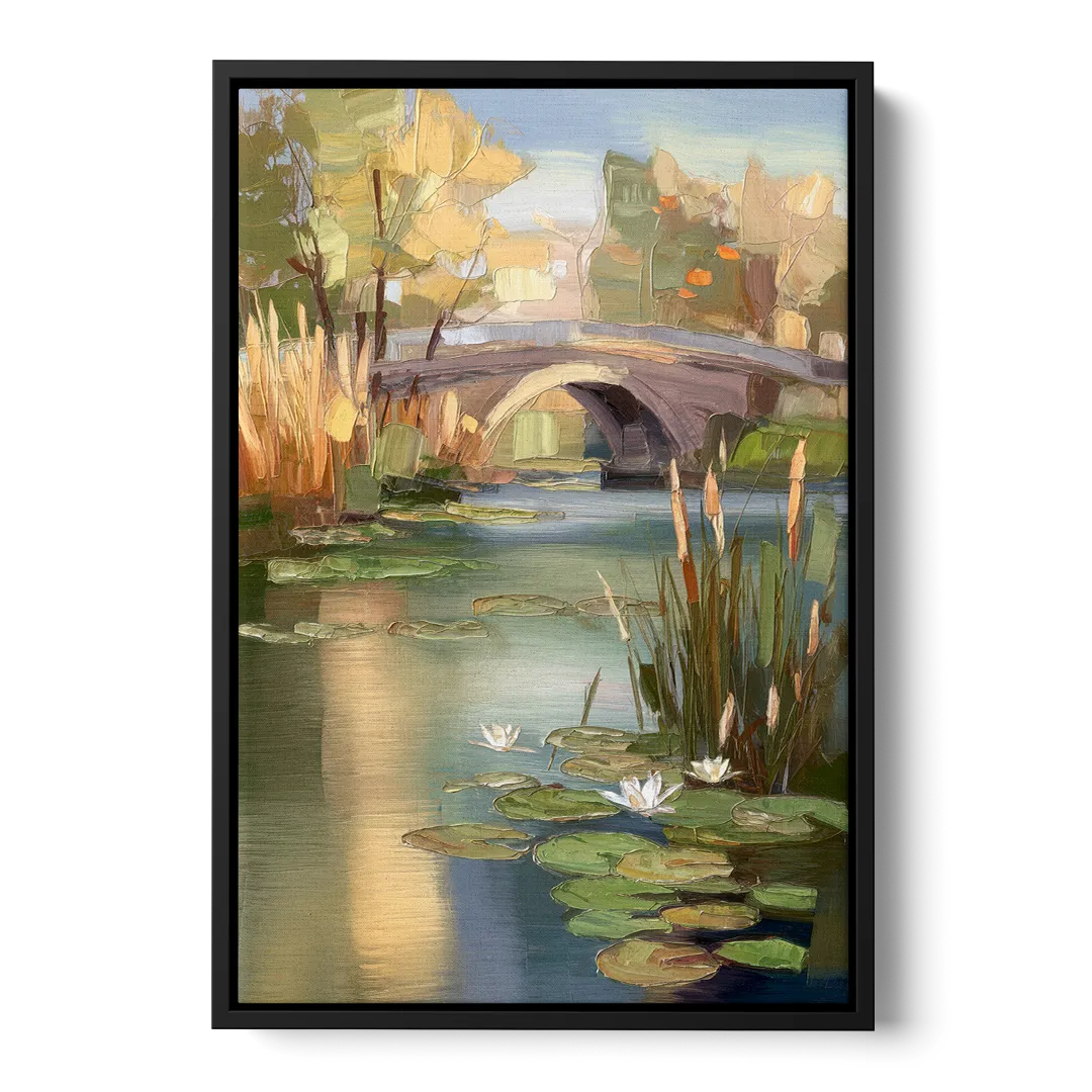 Madison Yahara River Tranquility Front - Black Canvas Wall Art