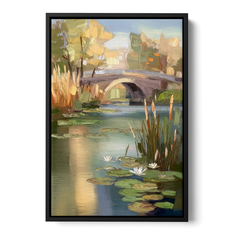 Madison Yahara River Tranquility Front - Black Canvas Wall Art