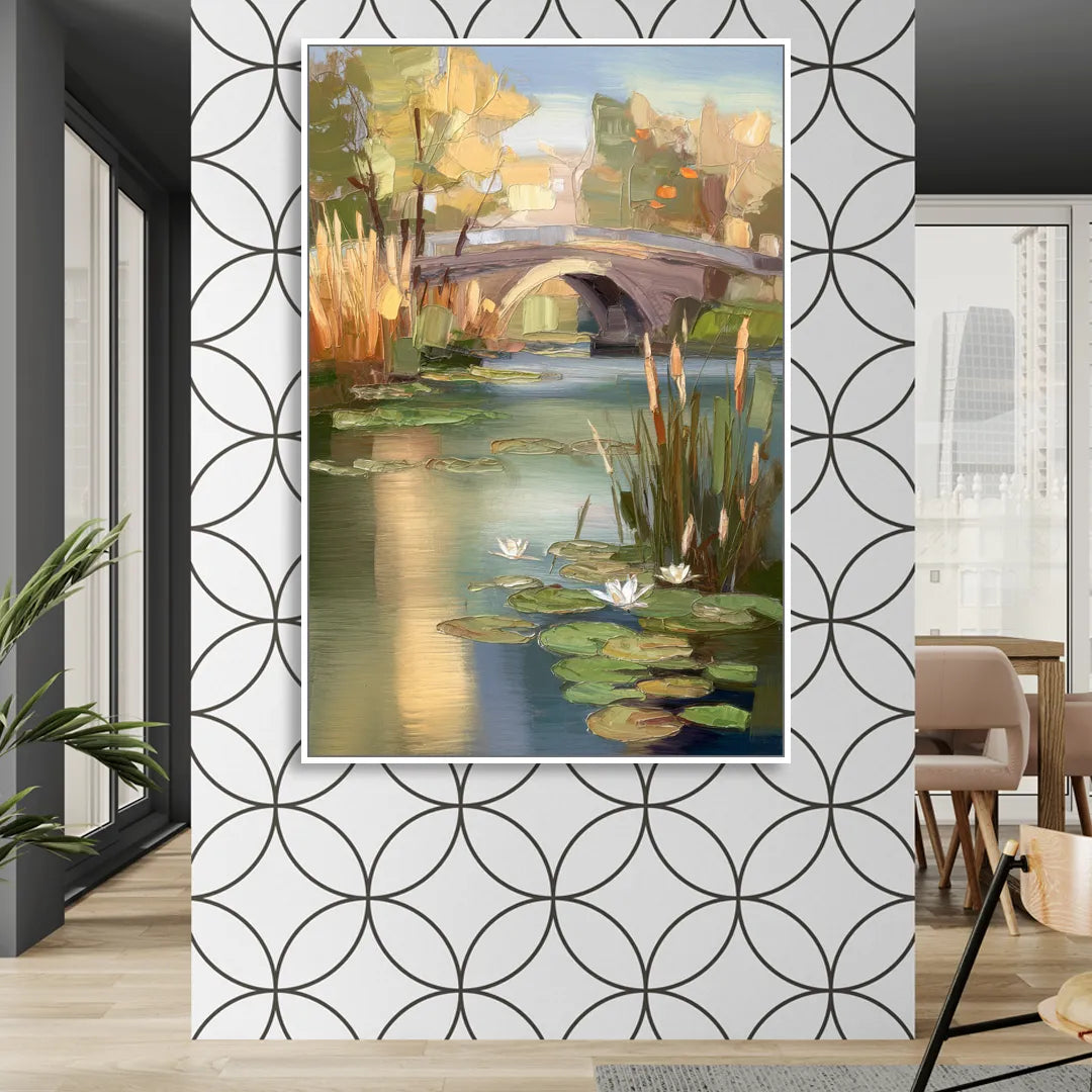 Madison Yahara River Tranquility Sitting Room - White Canvas Wall Art