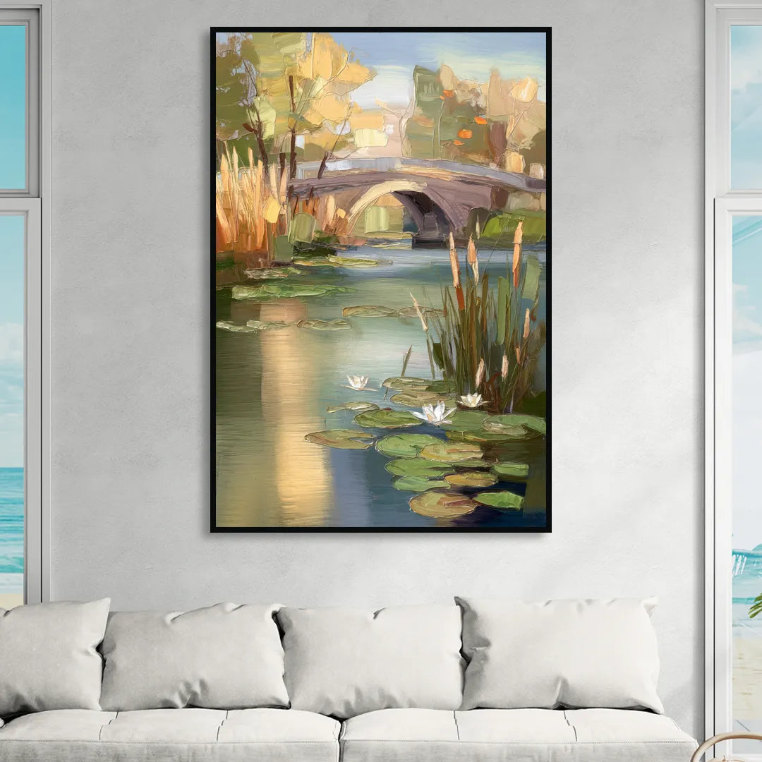 Madison Yahara River Tranquility Sitting Room - Black Canvas Wall Art