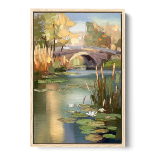 Madison Yahara River Tranquility - Oak Framed Canvas Wall Art - Front