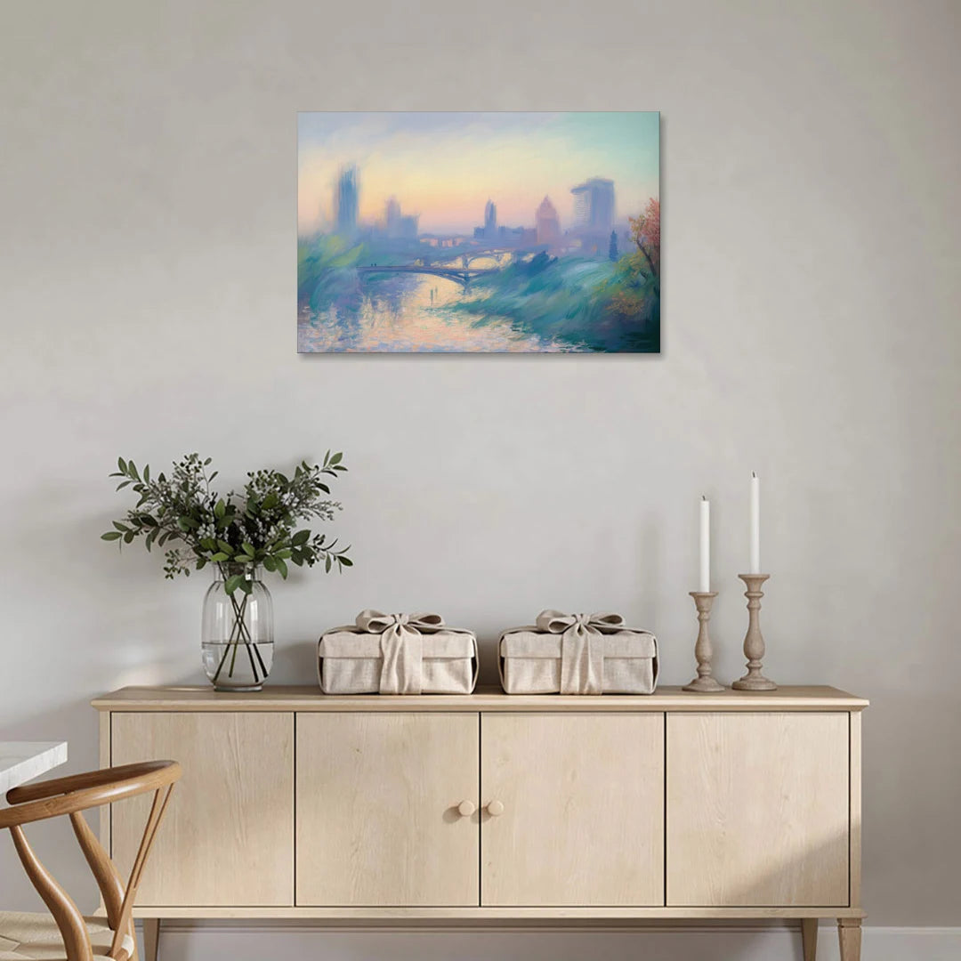 Madrid Skyline Silhouette - Canvas Wall Art - Coffee Table - 36x24