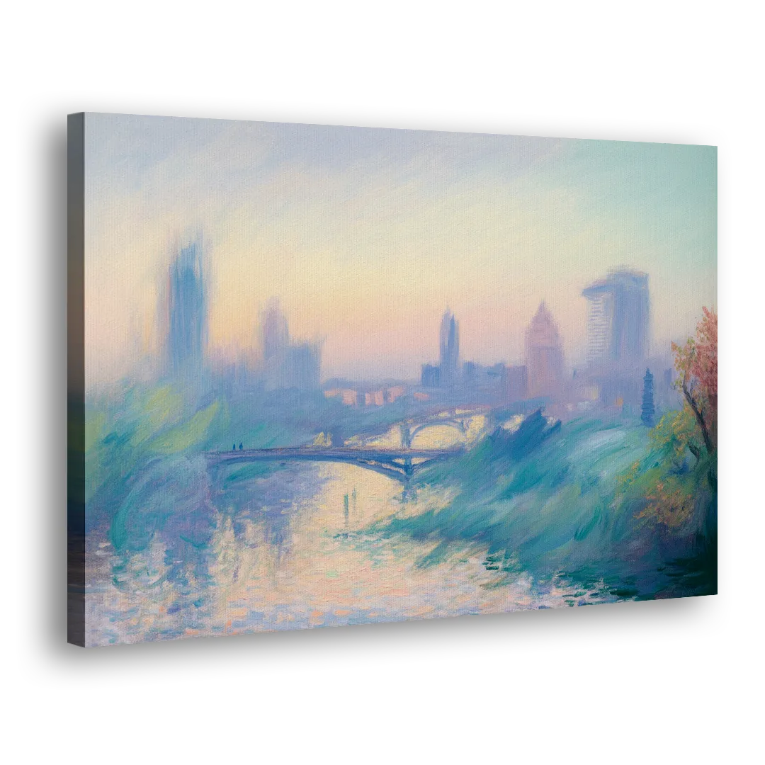 Madrid Skyline Silhouette Side - Canvas Wall Art