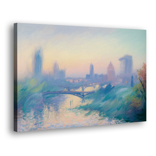 Madrid Skyline Silhouette Side - Canvas Wall Art