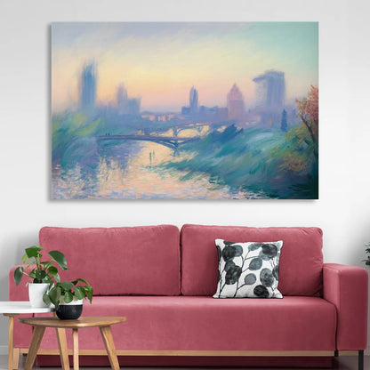 Madrid Skyline Silhouette Sitting Room - Canvas Wall Art