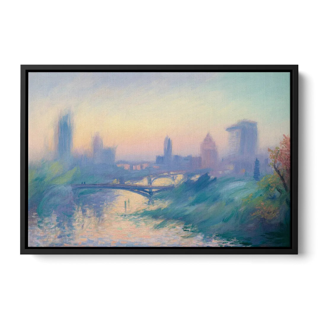 Madrid Skyline Silhouette Front - Black Canvas Wall Art