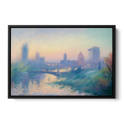 Madrid Skyline Silhouette Front - Black Canvas Wall Art