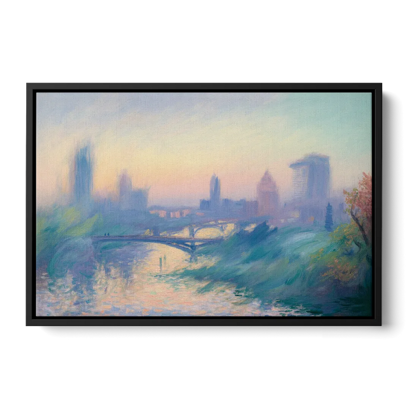 Madrid Skyline Silhouette Front - Black Canvas Wall Art