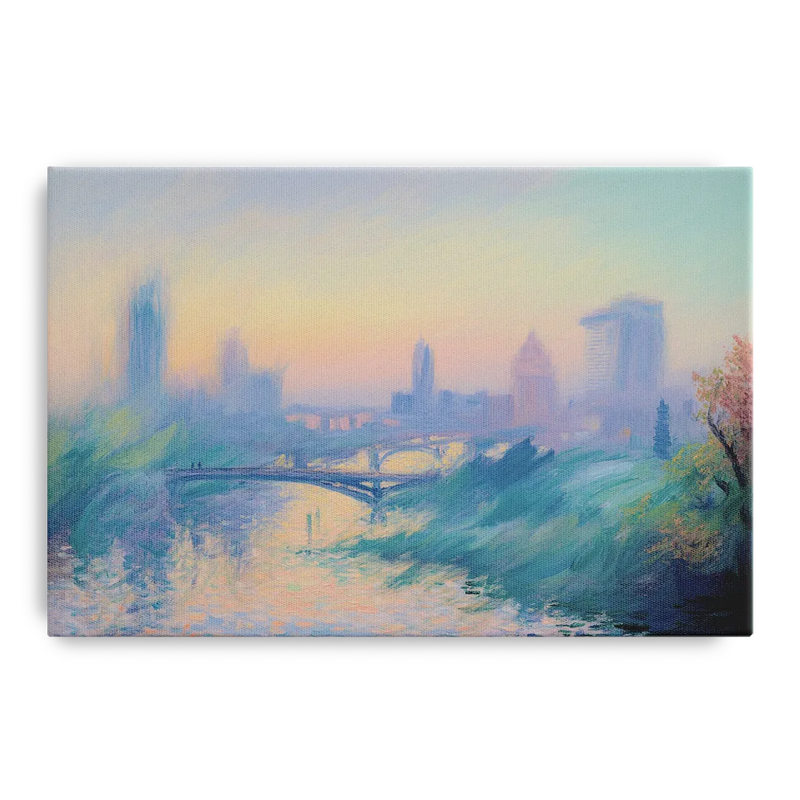 Madrid Skyline Silhouette Front - Canvas Wall Art