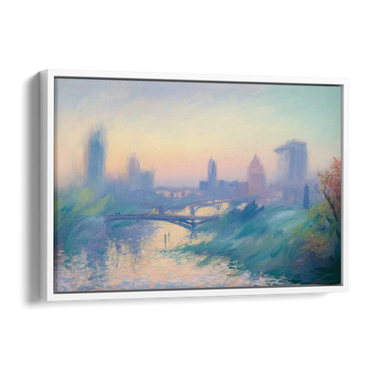 Madrid Skyline Silhouette Side - White Canvas Wall Art