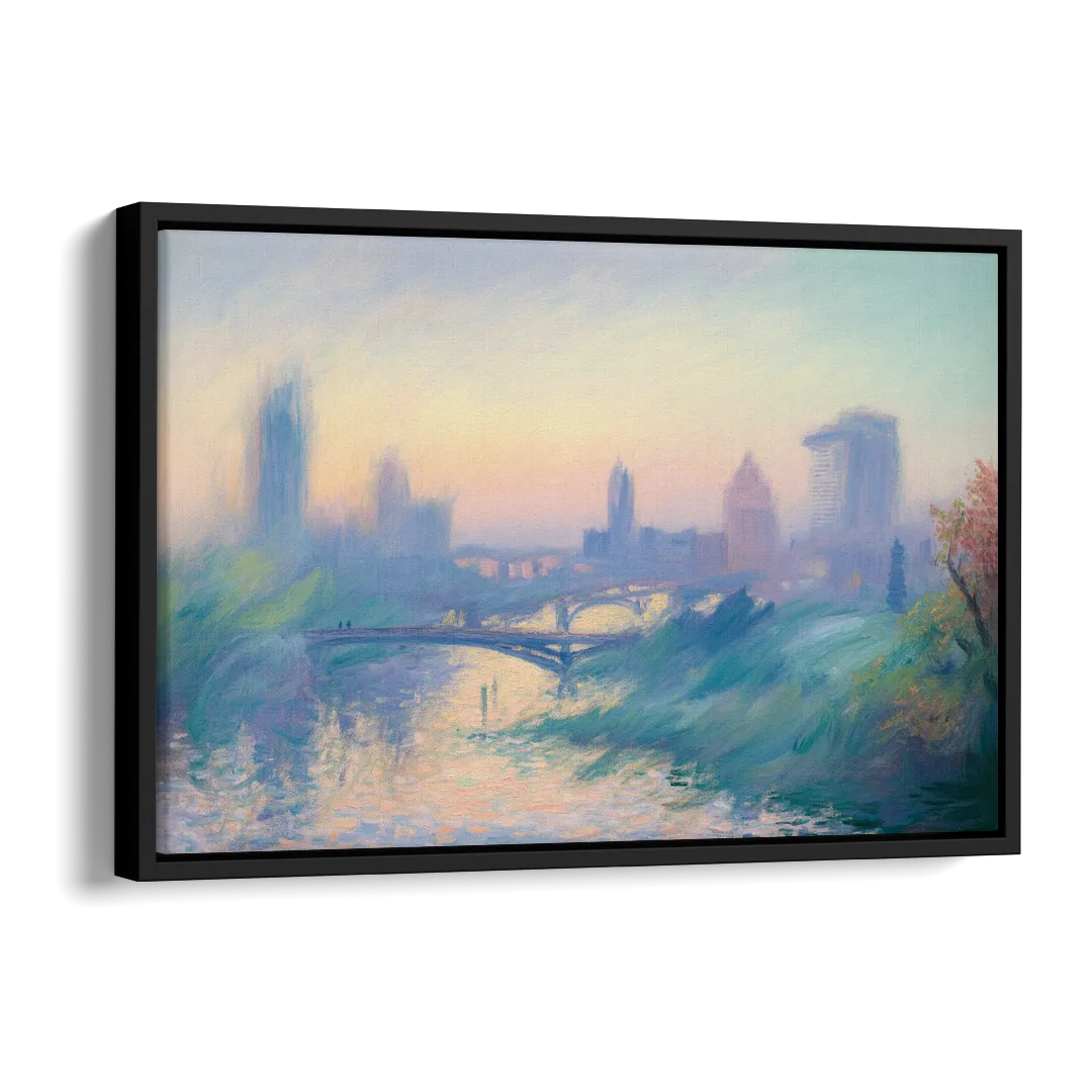 Madrid Skyline Silhouette Side - Black Canvas Wall Art