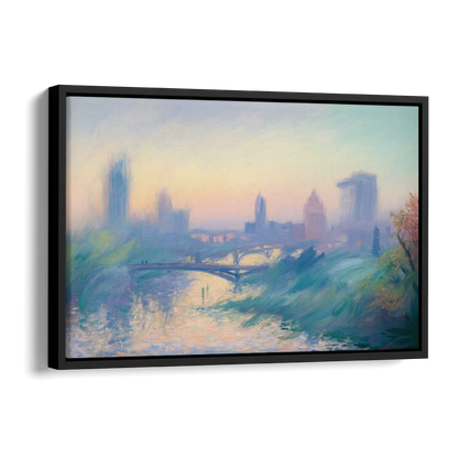 Madrid Skyline Silhouette Side - Black Canvas Wall Art