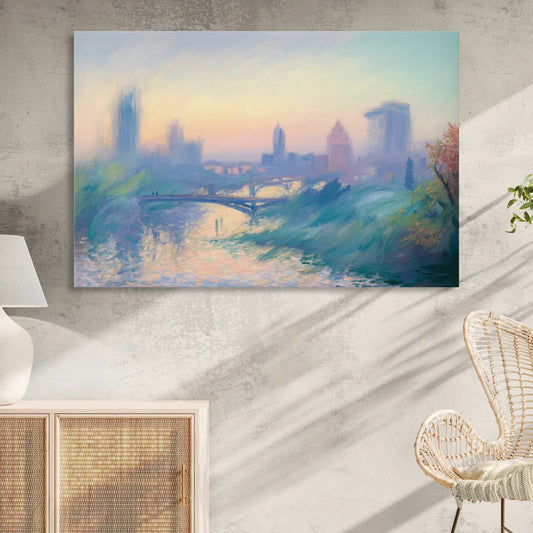 Madrid Skyline Silhouette Living Room - Canvas Wall Art