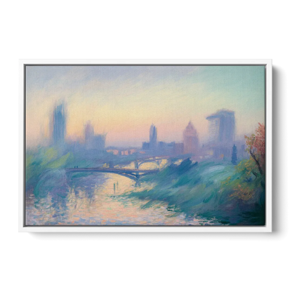 Madrid Skyline Silhouette Front - White Canvas Wall Art
