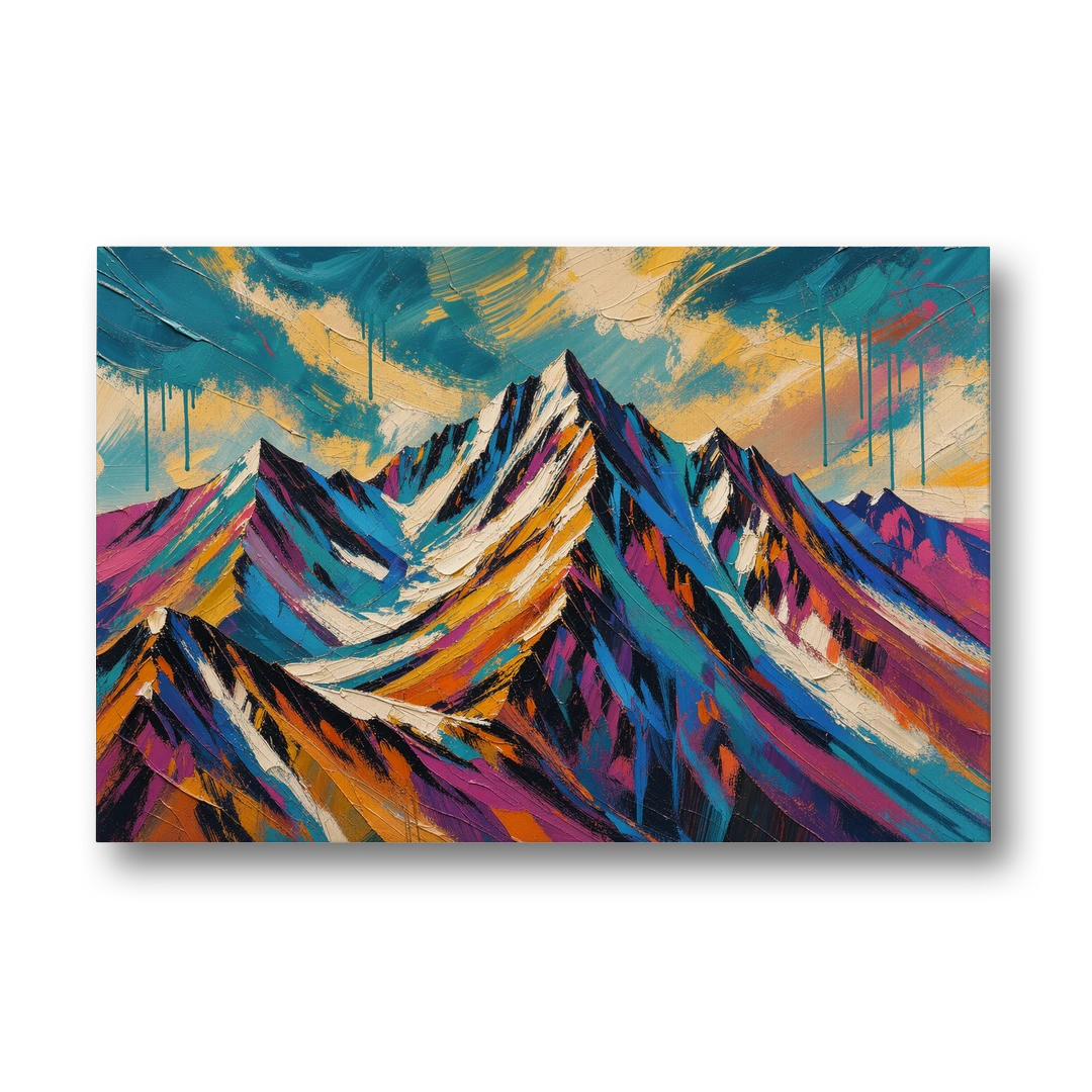 Magenta Peaks Under a Storm Sky - Canvas Wall Art - Front