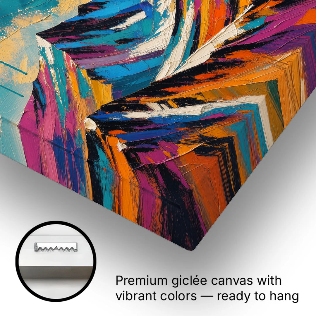 Magenta Peaks Under a Storm Sky - Canvas Wall Art - Gallery Wrap Corner