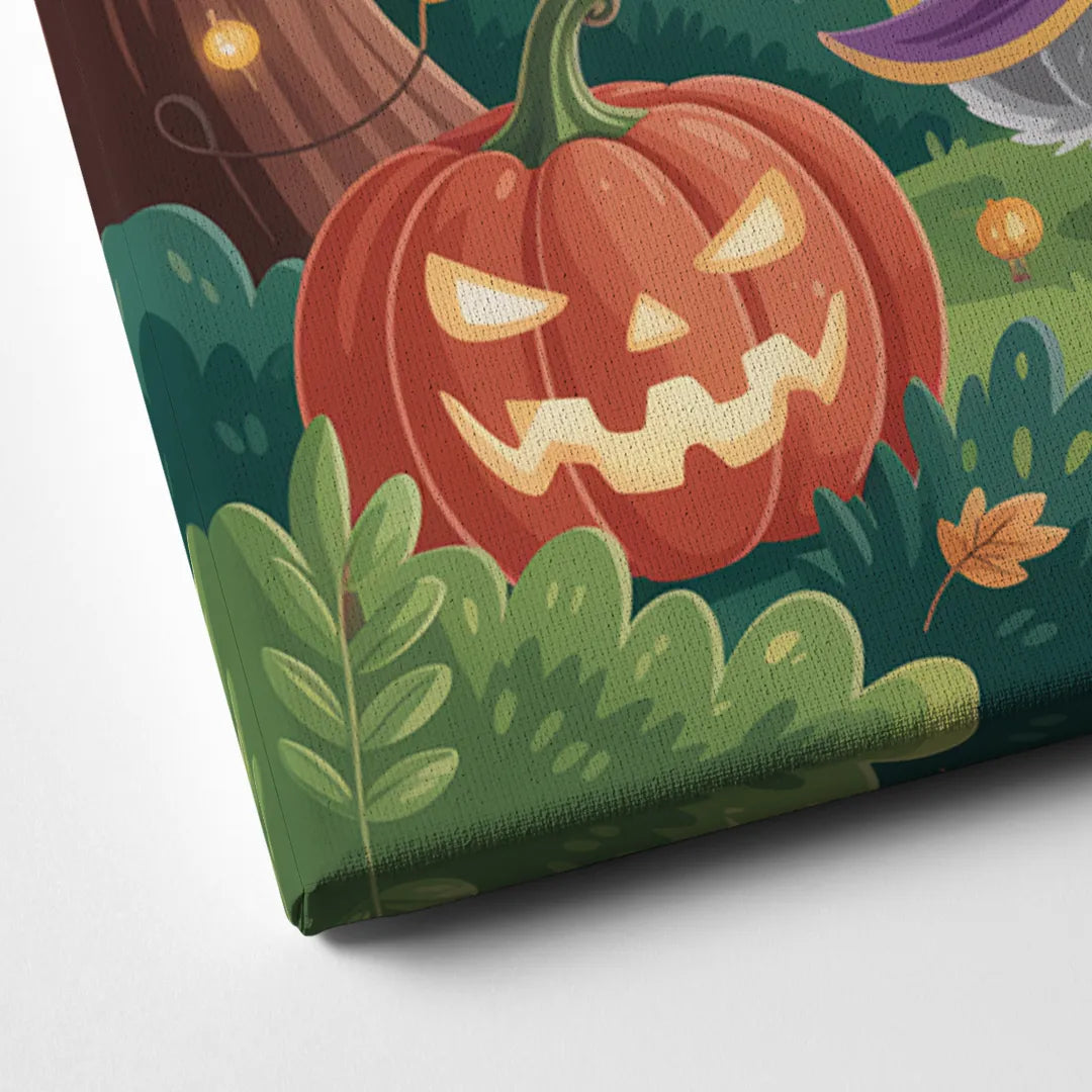 Magical Animals in Cute Halloween Canvas Close Up
