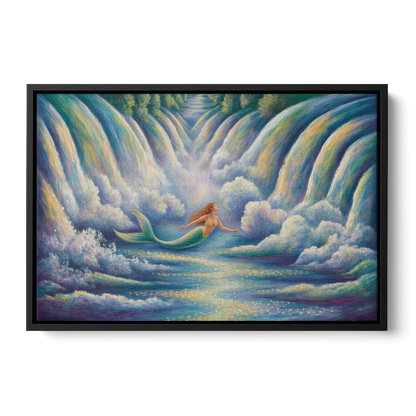 Maid of the Mist Journey Front - Black Canvas Wall Art