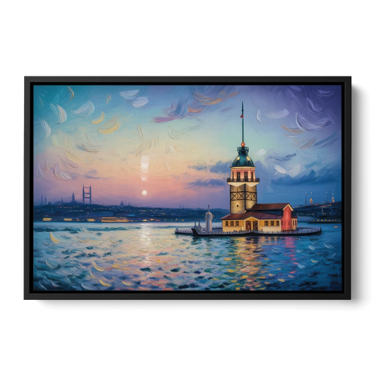 Maiden's Tower Mystery - Black Framed Canvas Wall Art - Front