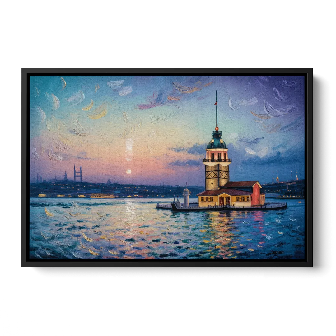 Maiden's Tower Mystery Front - Black Canvas Wall Art