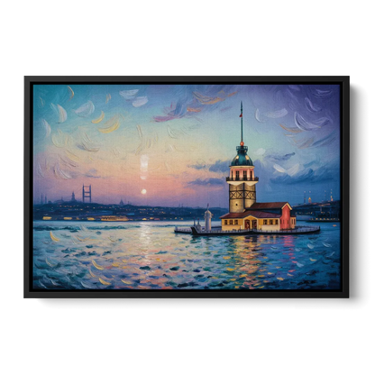 Maiden's Tower Mystery Front - Black Canvas Wall Art