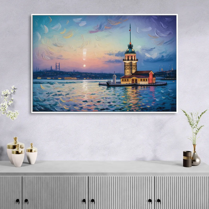 Maiden's Tower Mystery Sitting Room - White Canvas Wall Art