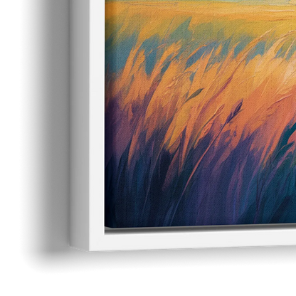 Majestic Buffalo Silhouette - Close-Up White Frame Canvas