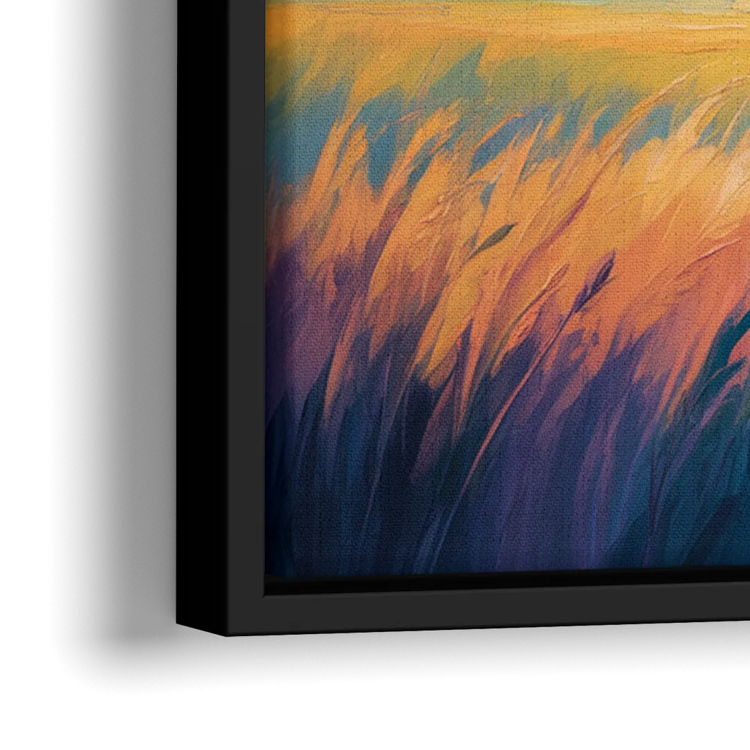Majestic Buffalo Silhouette - Close-Up Black Frame Canvas