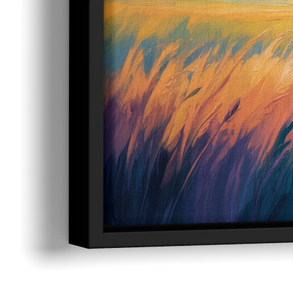 Majestic Buffalo Silhouette - Close-Up Black Frame Canvas