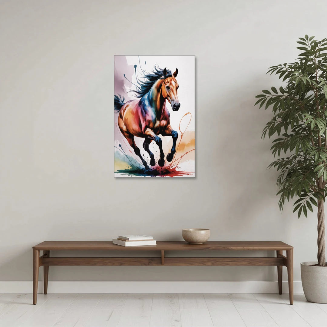 Majestic Galloping Horse - Canvas Wall Art - Coffee Table - 24x36