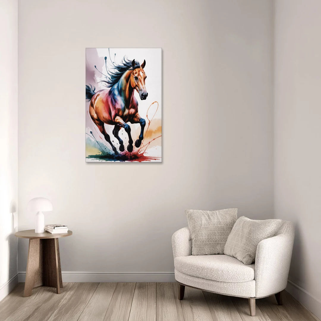 Majestic Galloping Horse - Canvas Wall Art - Sofa - 24x36