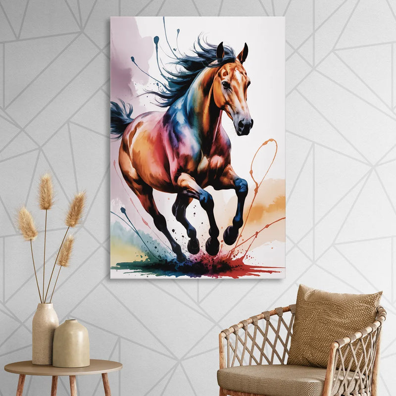 Majestic Galloping Horse Living Room - Canvas Wall Art