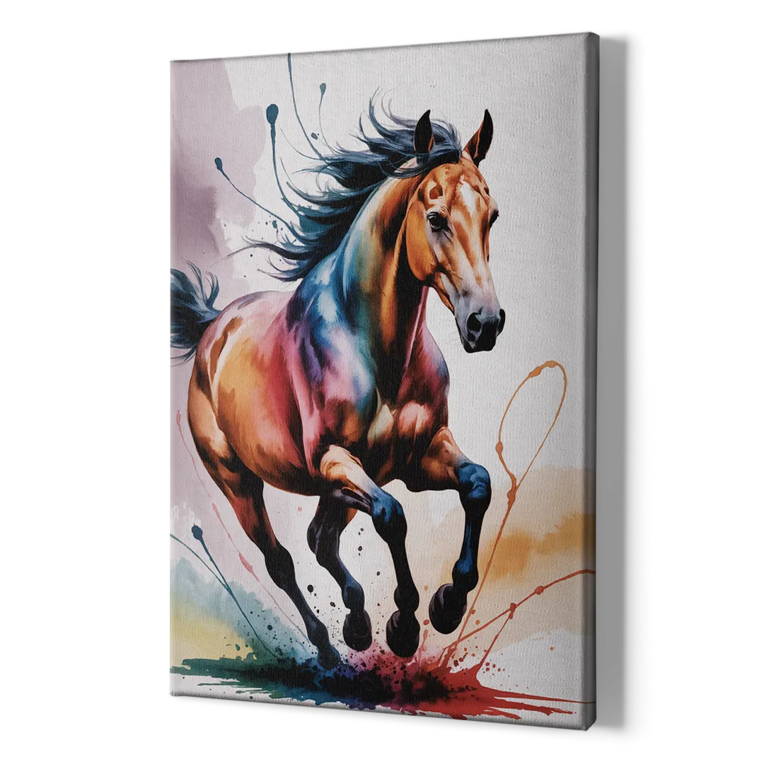 Majestic Galloping Horse - Canvas Print Art Sides
