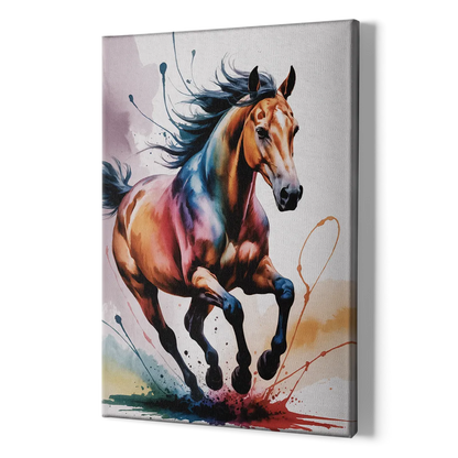 Majestic Galloping Horse - Canvas Print Art Sides