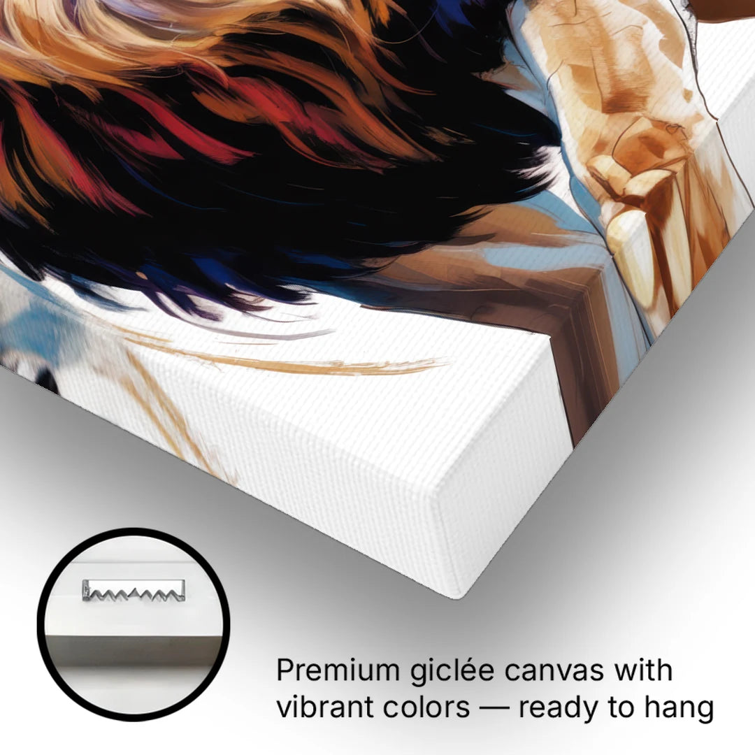 Majestic Roaring Lion - Canvas Wall Art - Gallery Wrap Corner
