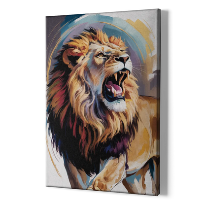 Majestic Roaring Lion - Canvas Print Art Sides