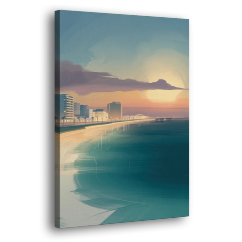 Malecón Tajamar Sunset - Canvas Wall Art - Side