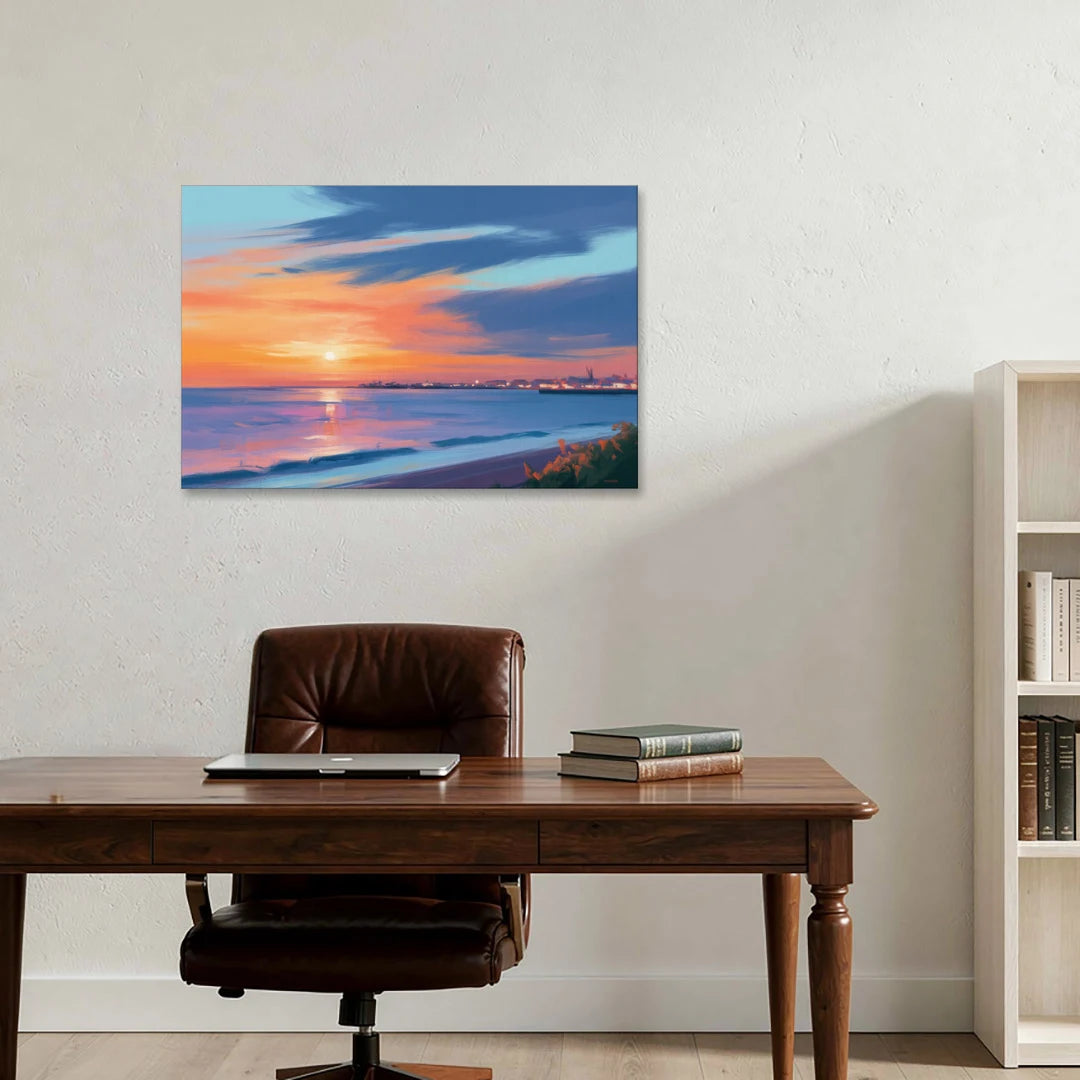 Malecon Campeche Sunset - Canvas Wall Art - Office - 36x24
