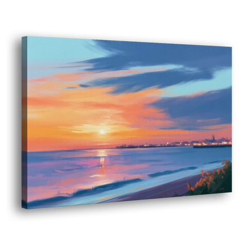 Malecon Campeche Sunset - Canvas Wall Art - Side