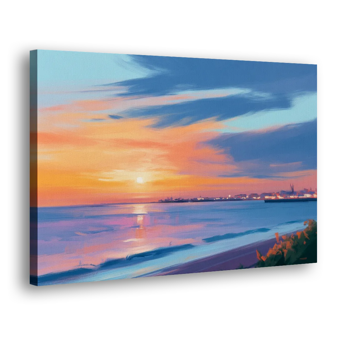 Malecon Campeche Sunset Side - Canvas Wall Art
