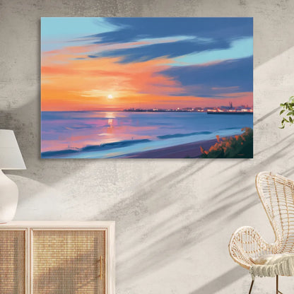 Malecon Campeche Sunset Sitting Room - Canvas Wall Art