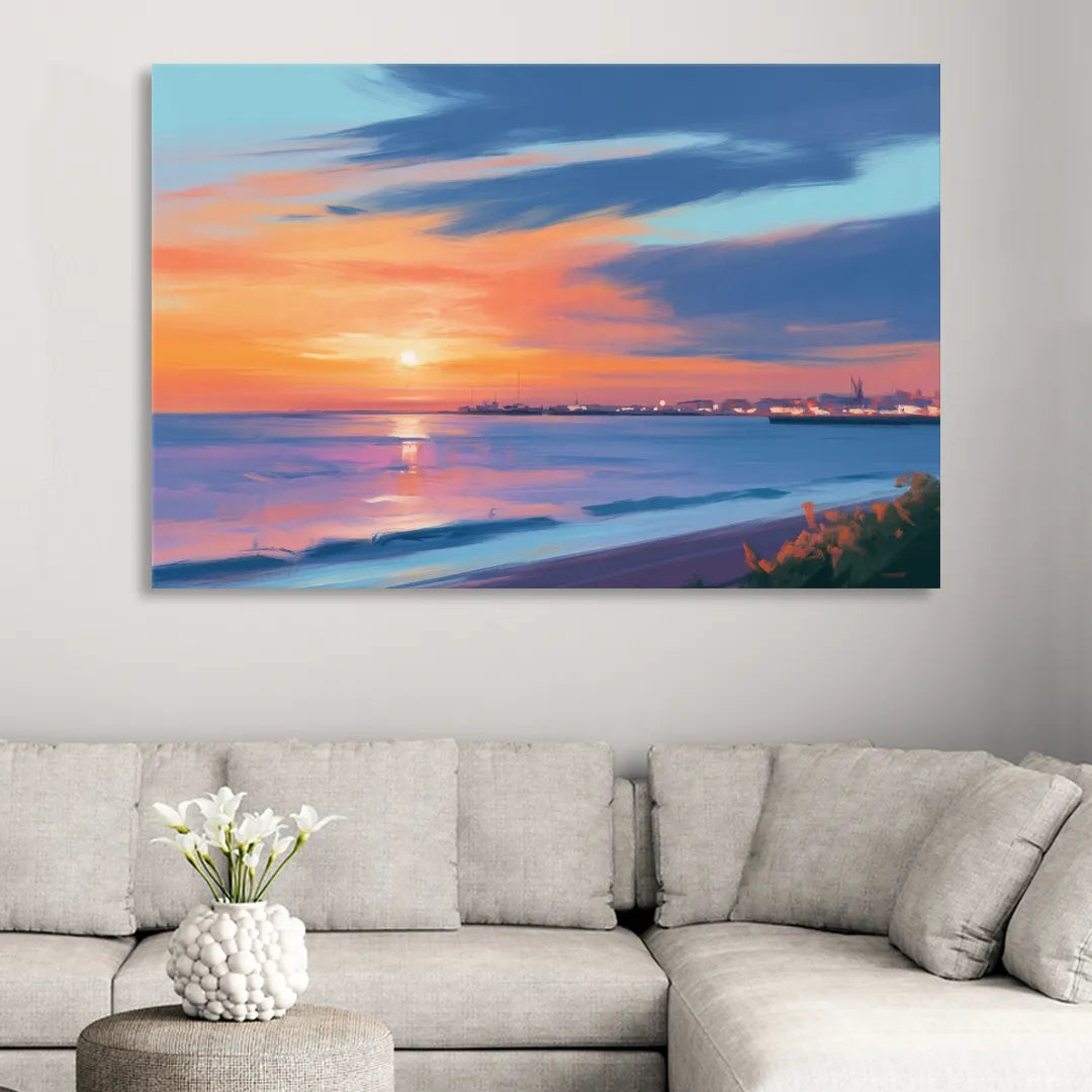 Malecon Campeche Sunset Living Room - Canvas Wall Art