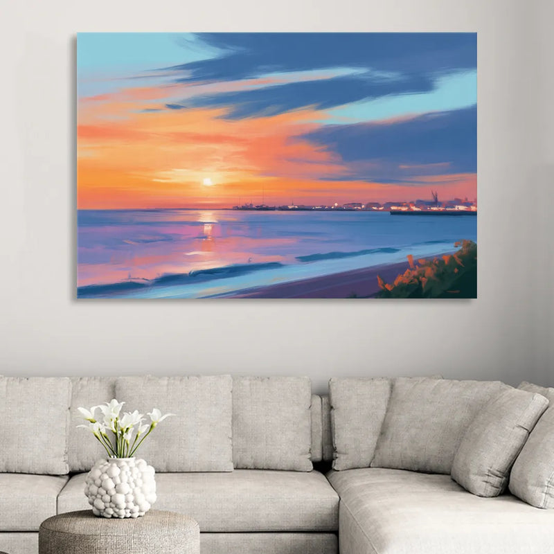 Malecon Campeche Sunset Living Room - Canvas Wall Art