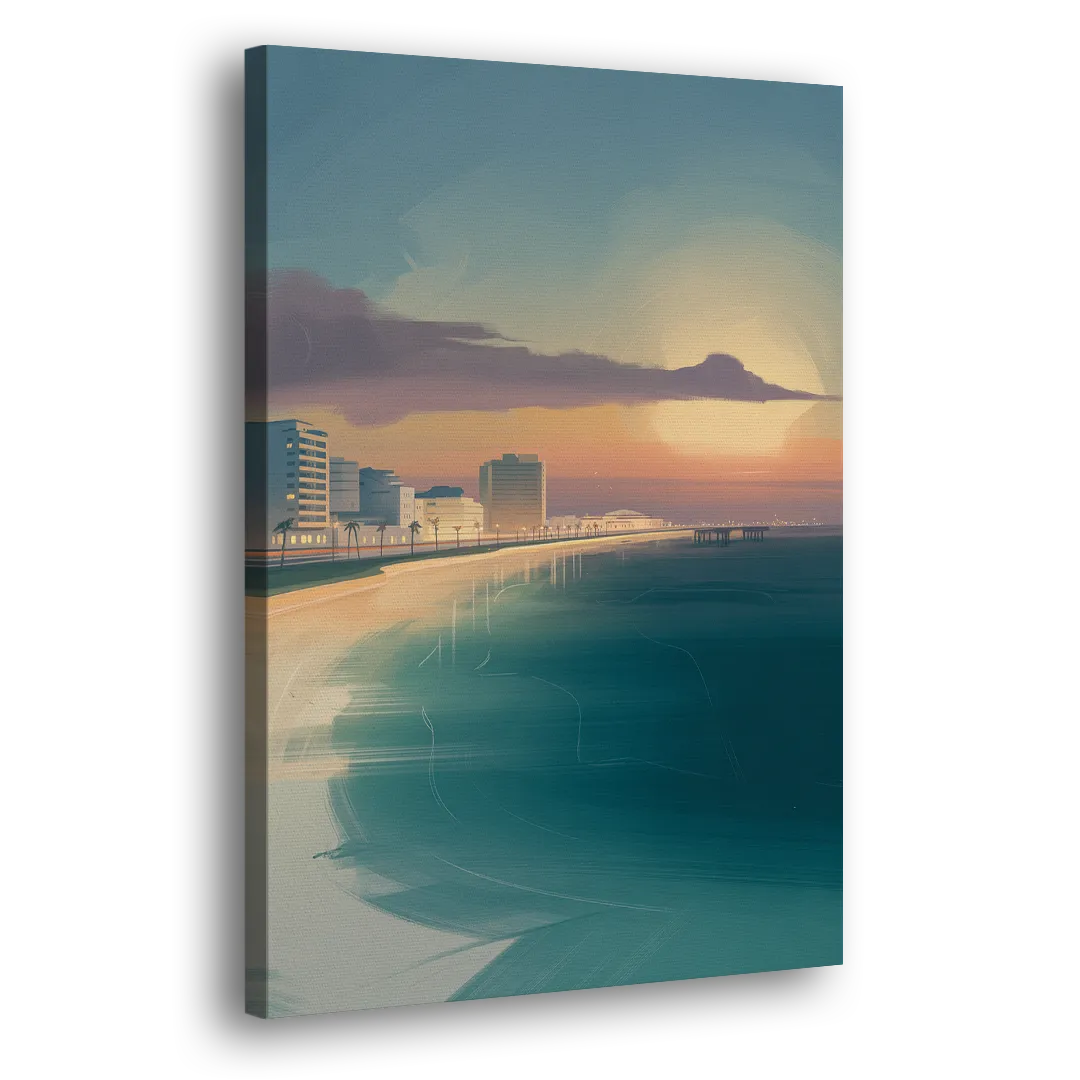Malecón Tajamar Sunset Side - Canvas Wall Art